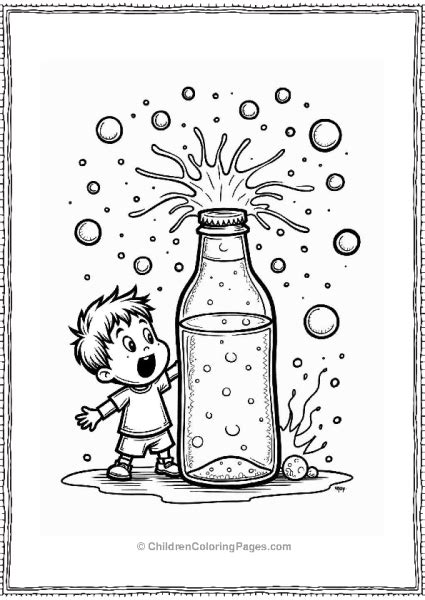 Exploding Soda Bottle Coloring Page