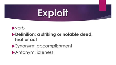 exploit antonym