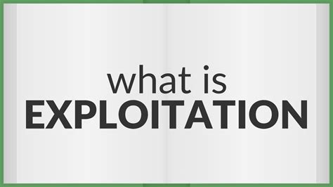 exploitation of resources meaning in english