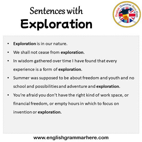 exploration in a simple sentence