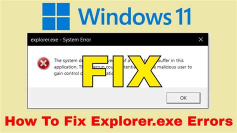 explorer.exe application error windows 11