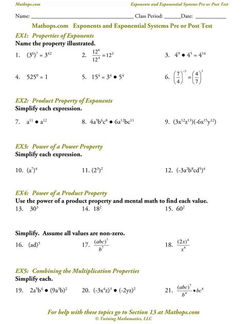 exponential growth and decay worksheets with answers