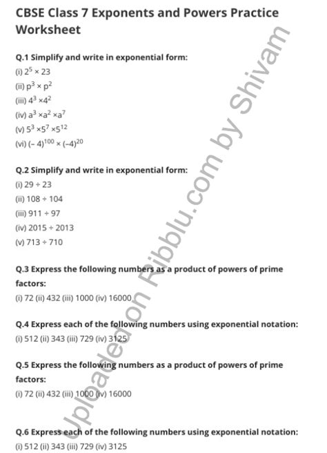 exponents and powers class 7 exercise 11.2