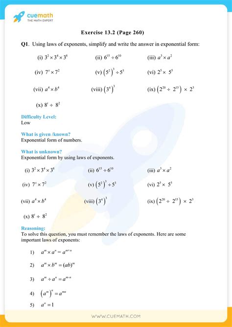 exponents and powers class 7 exercises