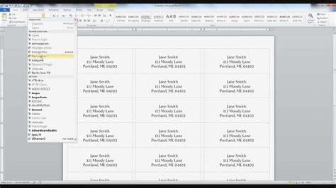 export address labels from word to excel