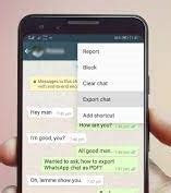 export chat meaning in marathi with example