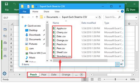export csv file excel