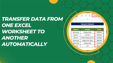 export data from one excel sheet to another
