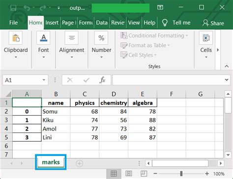 export dataframe to excel using python