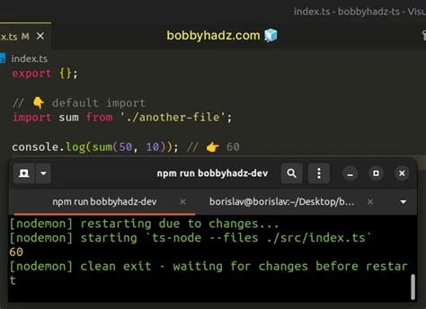 export default from another file typescript
