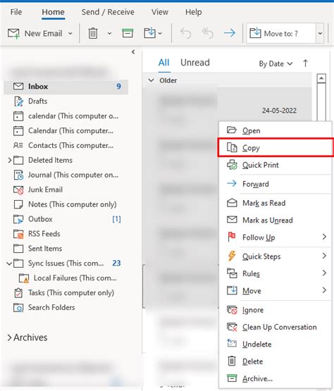 export emails from outlook shared mailbox to excel