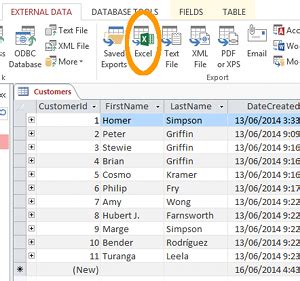 export excel data to access