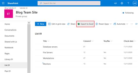 export excel to sharepoint list