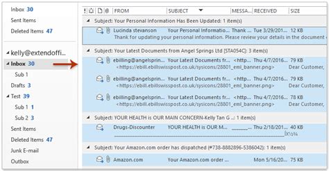 export list of emails from outlook to excel