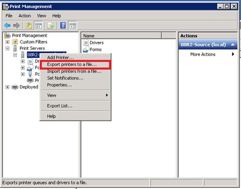 Export Printers From One Server To Another