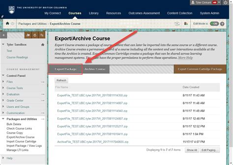 Exporting Content From Canvas