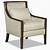 exposed wood frame accent chair