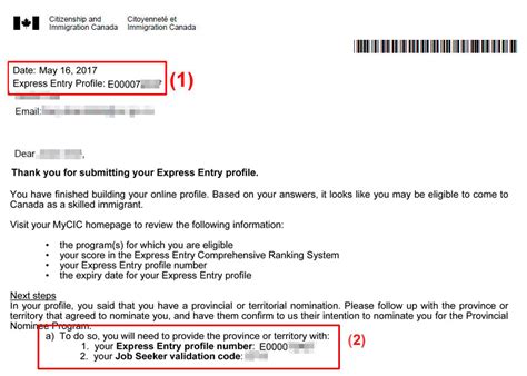 Express Entry Job Seeker Validation Code
