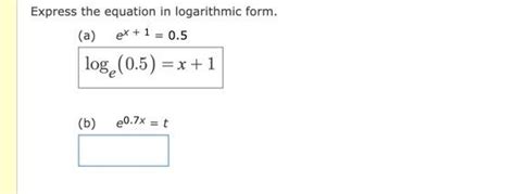 Express In Logarithmic Form