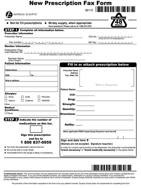 express scripts prescription refill form template