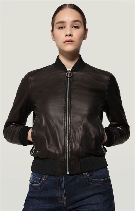 Express Womens Leather Bomber Jacket