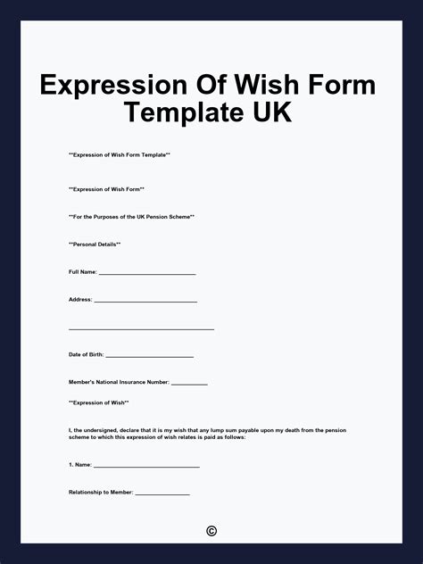 expression of wish form template
