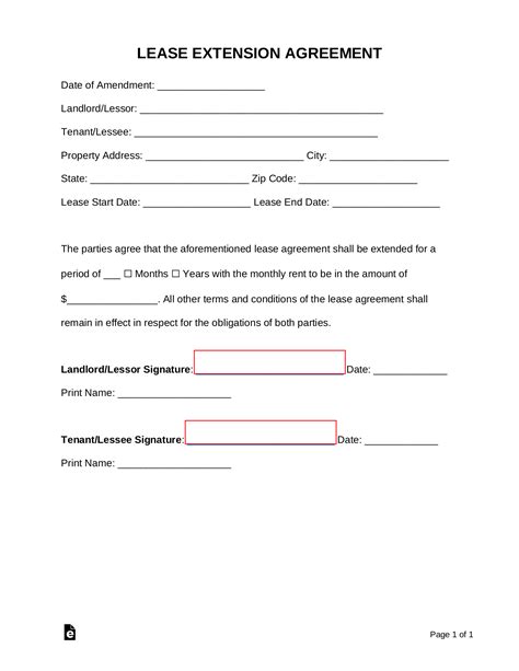 Extend Lease Form