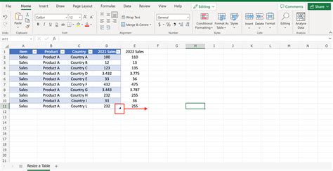 Extend Sheet Excel