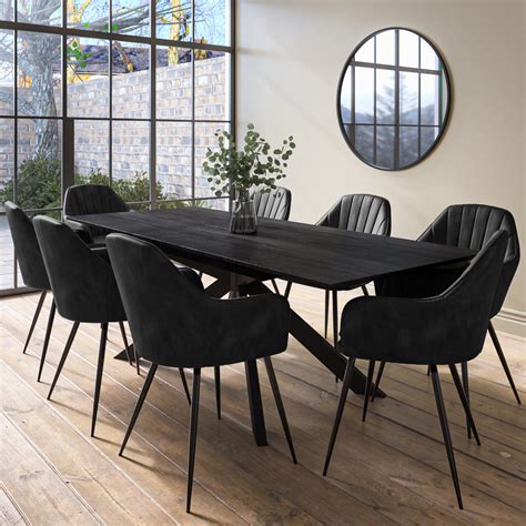 Extendable Dining Table And Chairs Black