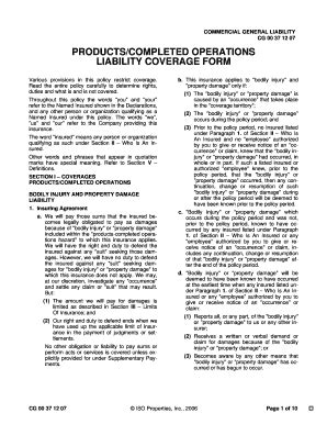 extended completed operations coverage endorsement