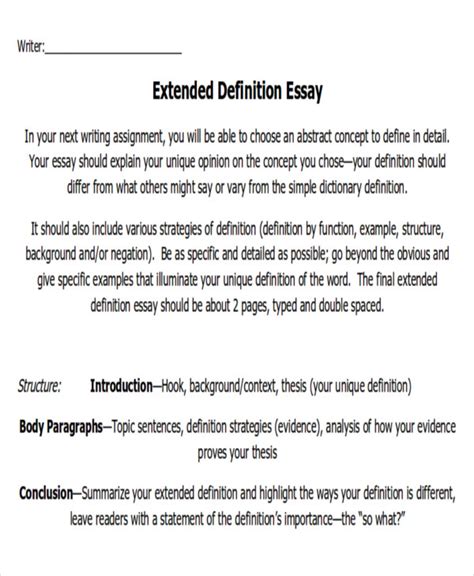 extended definition in research example
