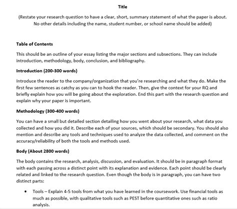 Extended Essay Business Examples