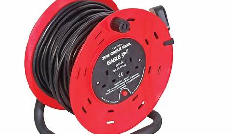 Red Plastic Extension Cable Drum, Max Cable Length 50m
