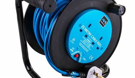 Masterplug 25m Mains Power Extension Cable Reel with 2