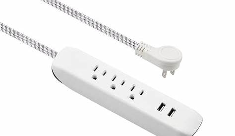 Extension Cord With Usb Ports Power Strip , 2 Outlets USB