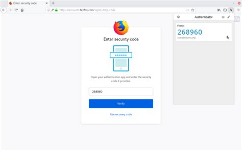 Extension Firefox Authenticator