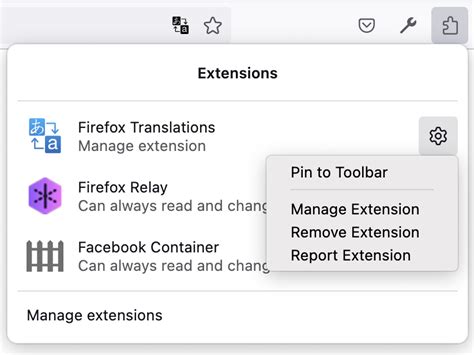Extension Icon Firefox