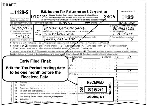 extension to file 1120s tax return