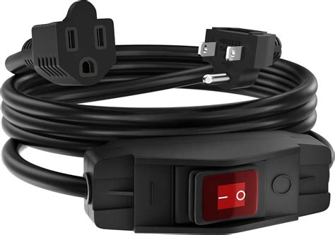 3Prong Outdoor Waterproof Extension Switch Cord, inLine On/Off Switch Extension