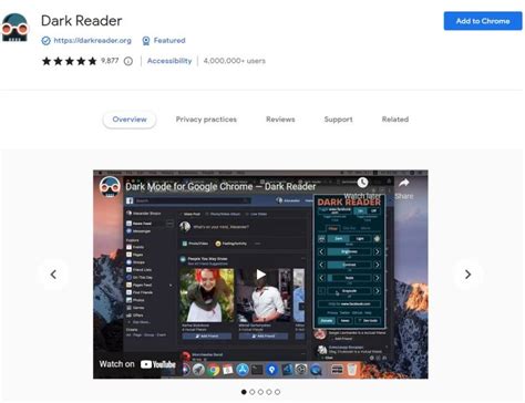 Extensions Chrome Dark Reader