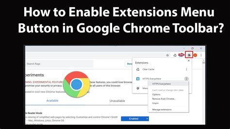 Extensions Toolbar Menu