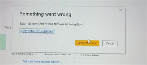 External Component Has Thrown An Exception