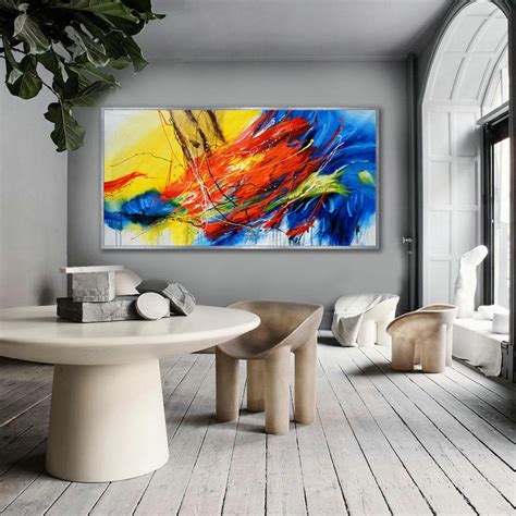 Extra Large Wall Art Landscape Abstract PaintingBlue Wall Etsy