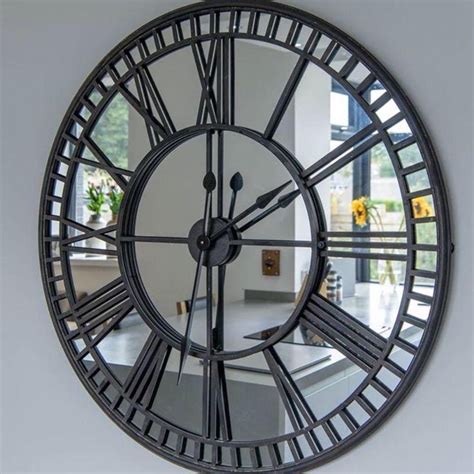 Extra Large Mirrored Skeleton Wall Clock