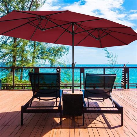 15x9ft DoubleSided Rectangular Market Umbrella, Twin Umbrella with