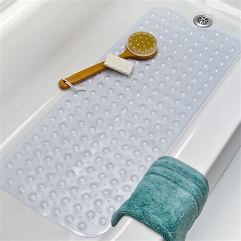 extra long clear bath mat