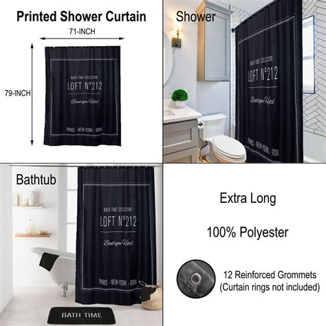 Extra Long Polyester Shower Curtain