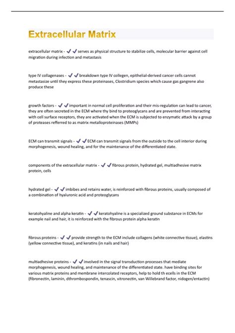 Extracellular Matrix Questions