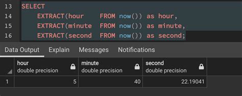 extract date and time from timestamp in postgresql