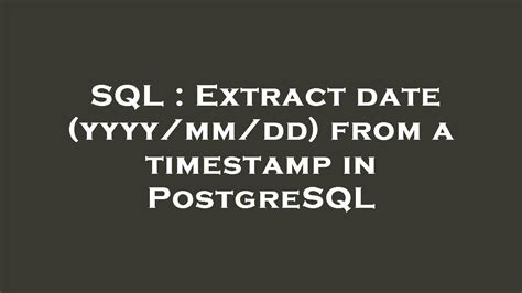 extract day from timestamp sql